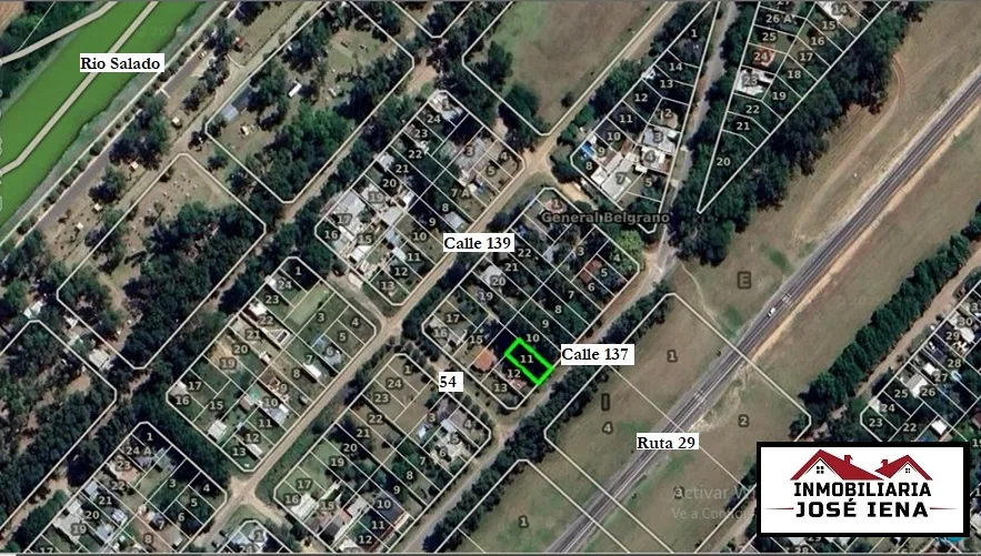 Lote de 10 x 22,5 m - Calle 137 e/ 54 y 56.